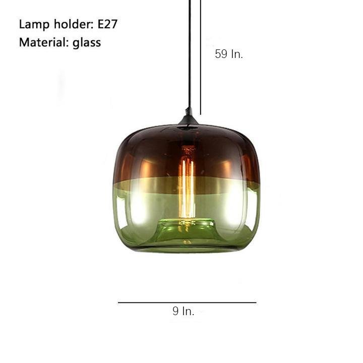 Multi-Colored Glass Artistic Globe Dining Pendant