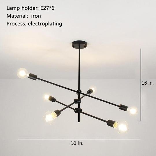 Modern 6-Bulb Sputnik Chandelier