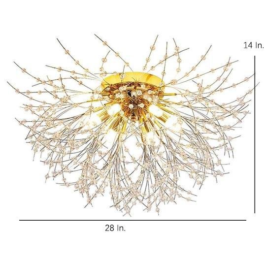 Classic Metal Crystal LED Traditional Flush Mount Lighting Ceiling Lights-Lighom