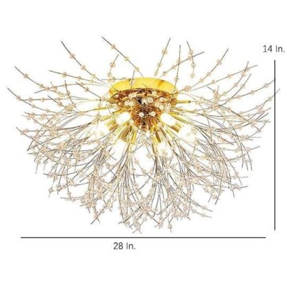 Classic Metal Crystal LED Traditional Flush Mount Lighting Ceiling Lights-Lighom