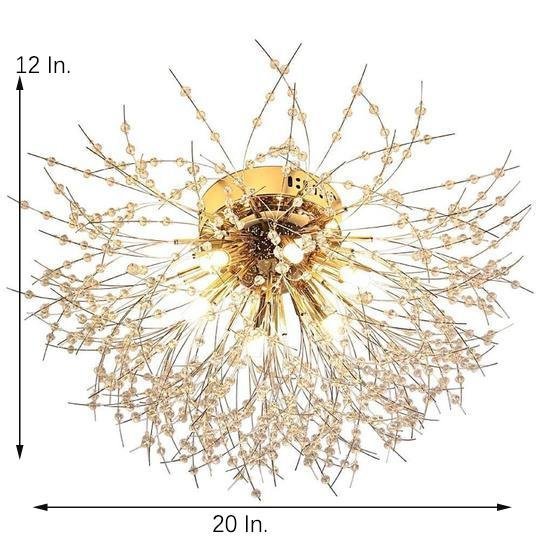 Metal Crystal LED Traditional 6-Bulb Ceiling Light
