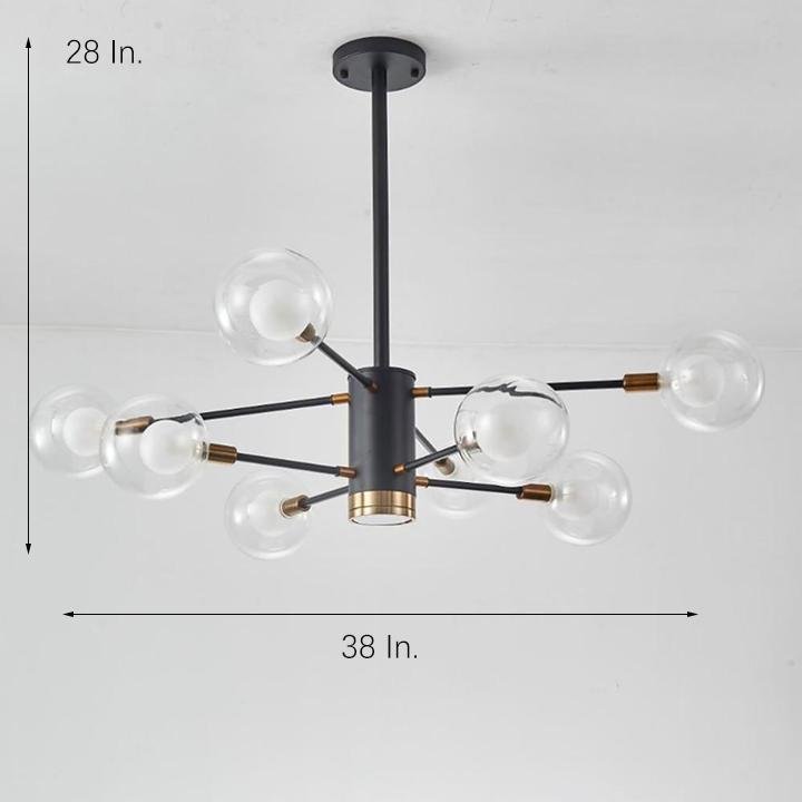 8-light Glass LED Modern Sputnik Chandelier Hanging Lamp Island Lights-Lighom