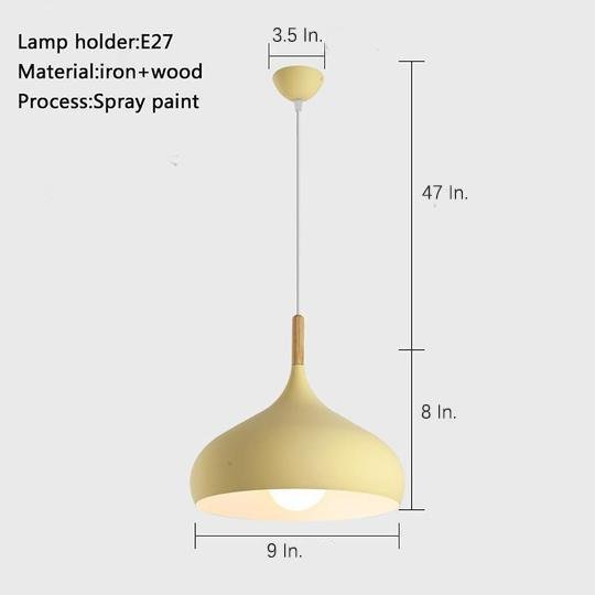 Decorative Cone Metal Wood Bamboo Kitchen Island Pendant