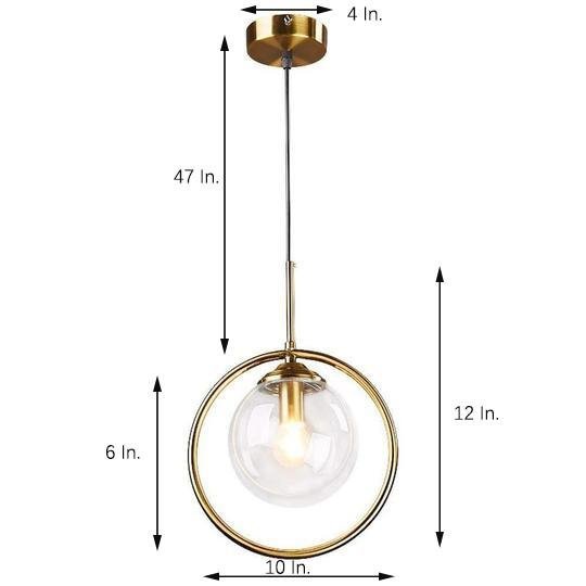 Industrial Nordic Metal Glass Circle Island Pendant Light
