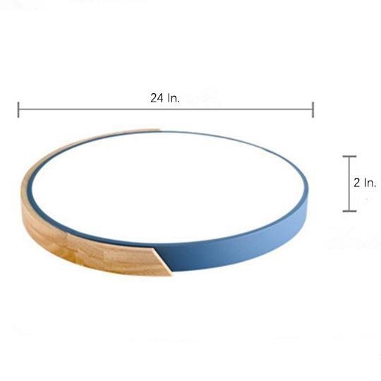 Circular Modern LED Metal Wood Flush Mount Light
