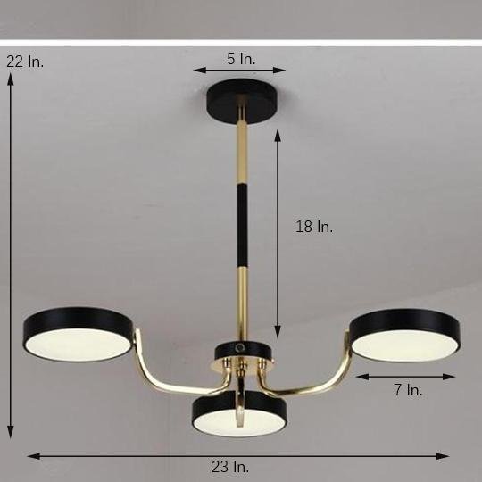 3 Lights Circular LED Modern Chandeliers Kitchen Pendant Lighting-Lighom