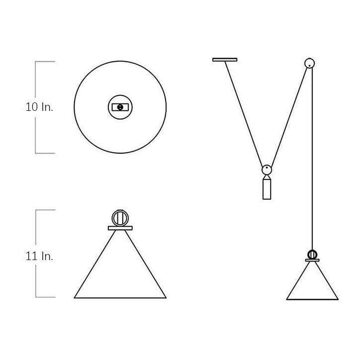 Electroplated metal Conical Adjustable Linear LED Modern Pendant Lighting-Lighom