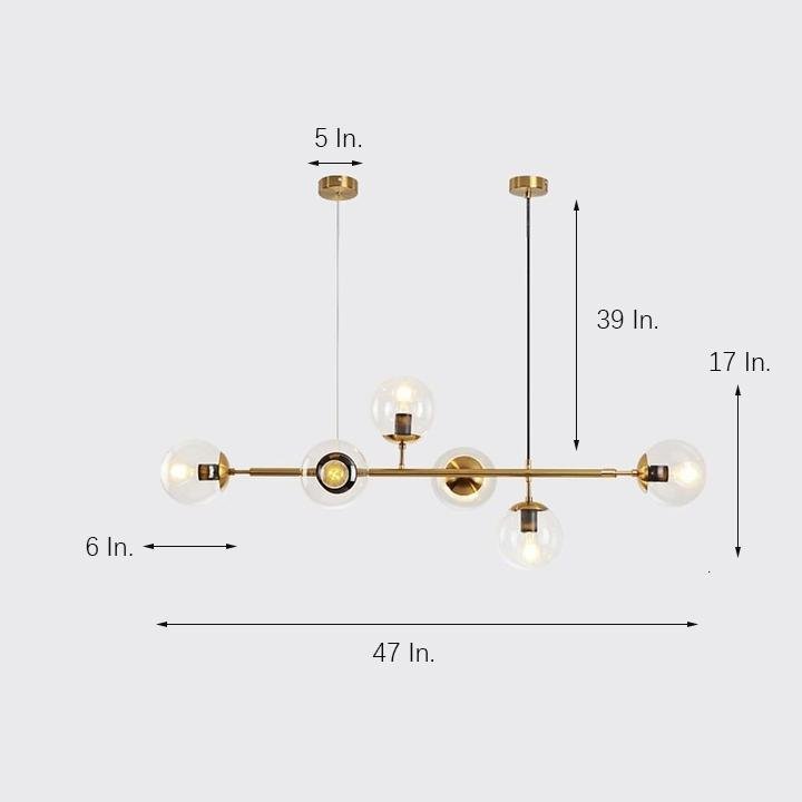 6-Glass Globe LED Modern Chandelier