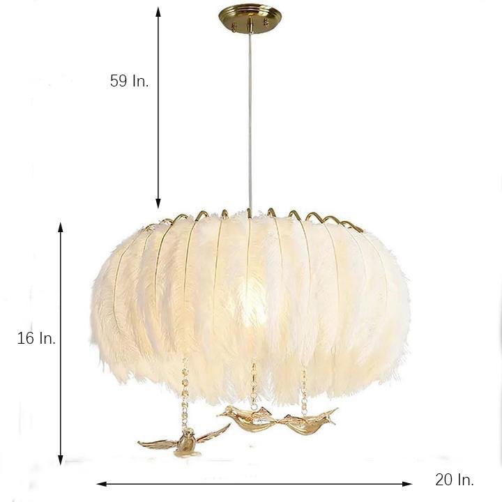 Modern Contemporary Chandeliers Drum Light Chandelier Feather Chandelier-Lighom