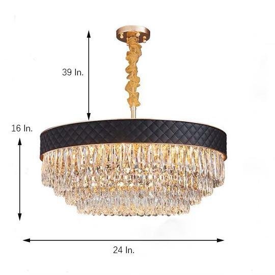 Drum LED Plated Crystal Modern Pendant Chandelier