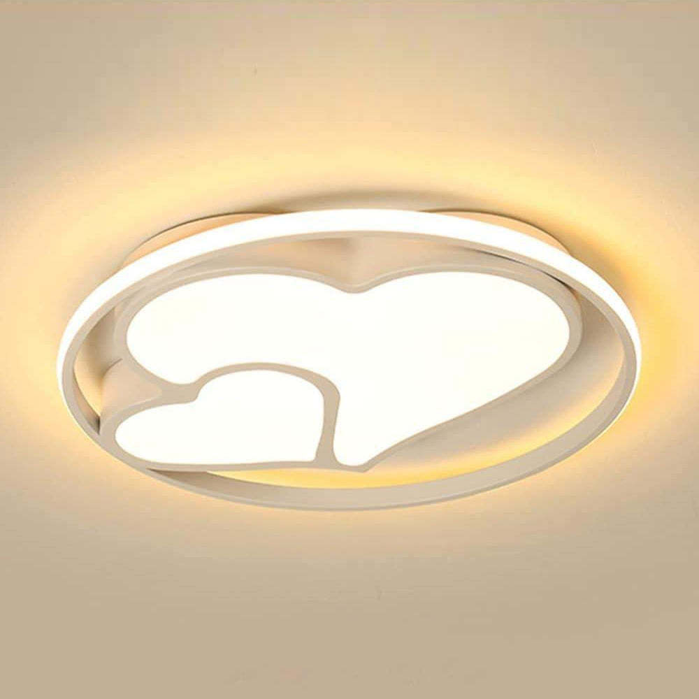 2-Heart Circle Dimmable LED Modern Flush Mount with Remote