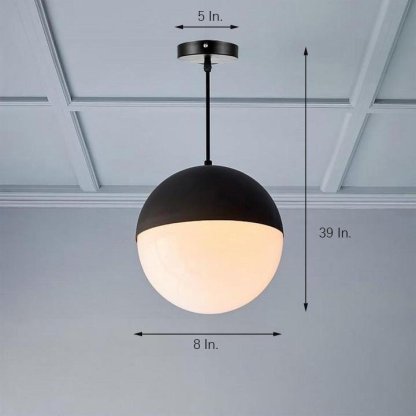 Glass Globe Shaped LED Nordic Pendant Light Chandeliers Hanging Lamp-Lighom