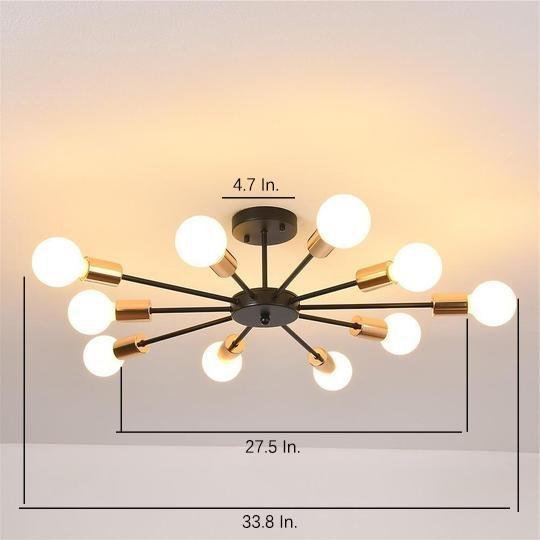10-Light Circular Modern Flush Mount Chandelier