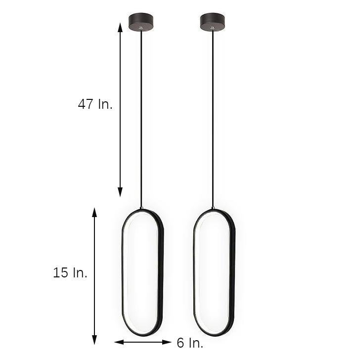 Rounded Rectangle LED Modern Pendant