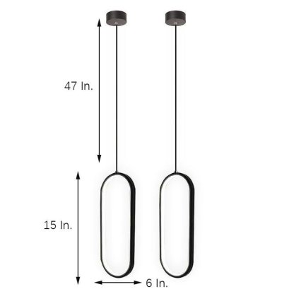 Rounded Rectangle LED Modern Pendant