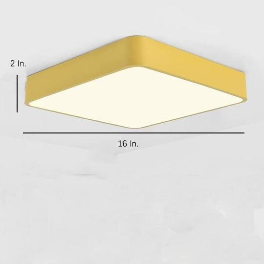 Square Modern Style Design Flush Mount Lighting Metal PVC Acrylic LED Bedroom Ceiling Lights-Lighom