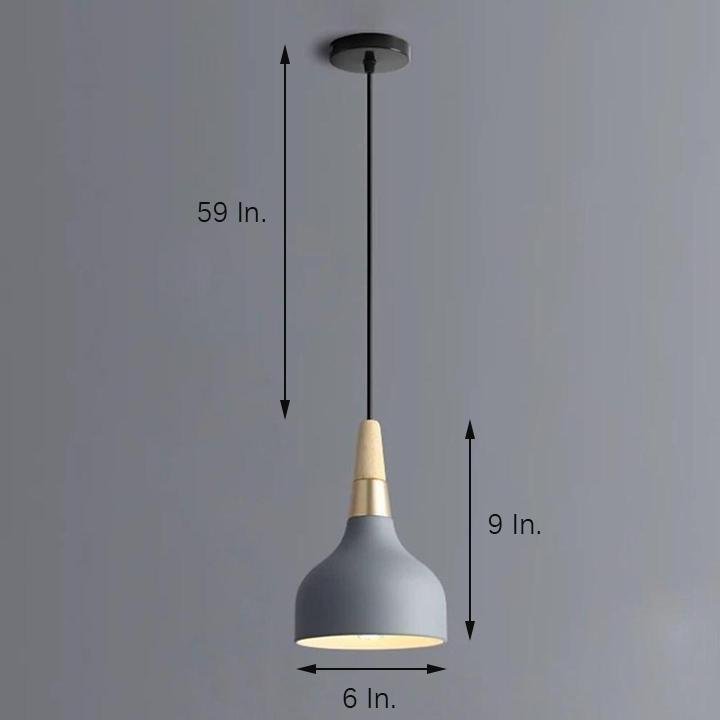 Wood Bamboo Metal LED Modern Island Pendant