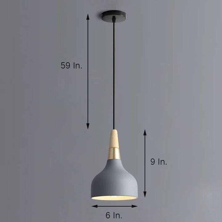 Wood Bamboo Metal LED Modern Island Pendant