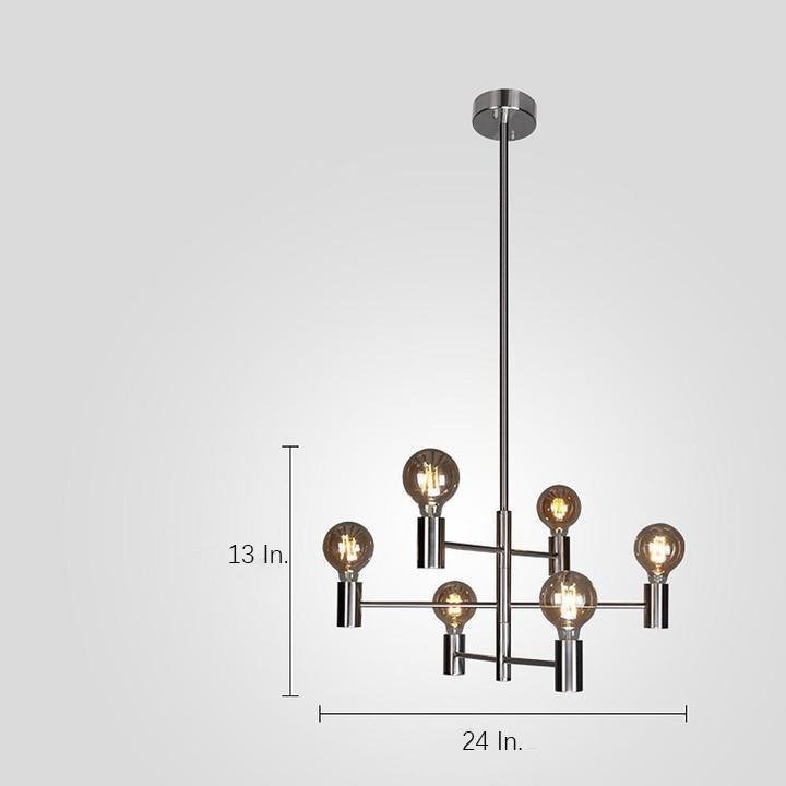 Nordic Style Black Sputnik Chandelier Industrial Mini Chandelier 6 Bulbs-Lighom