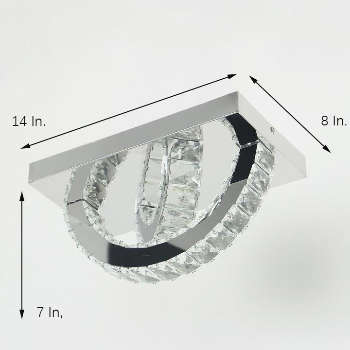 Circular Metal Crystal LED Flush Mount