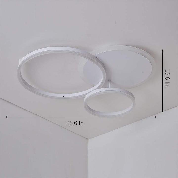 Modern Circle Flush Mount, Dimmable, 26"x20"