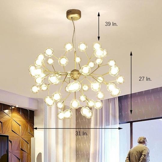 45-Light Cluster Branch Glass LED Modern Pendant Chandelier