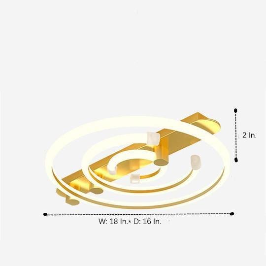 Circular Abstract LED Flush Mount Ceiling Light for Bedroom-Lighom