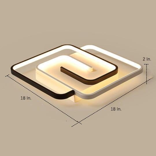 Interlocking Abstract Geometrical LED Flush Mount Light