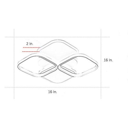 Overlapping Squares LED Modern Ceiling Light Flush Mount Lighting-Lighom