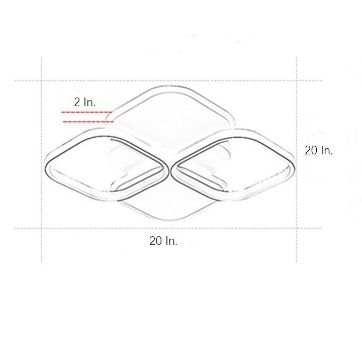 Overlapping Square Geometric LED Flush Mount