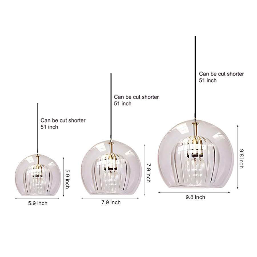 Unique Glass Globe LED Modern Pendant Light Hanging Lamp Island Lights-Lighom
