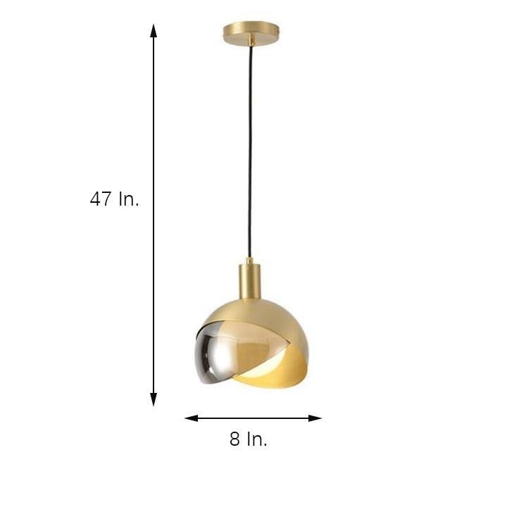 Dual-Color Semi-Globe Metal Glass Industrial Office Pendant