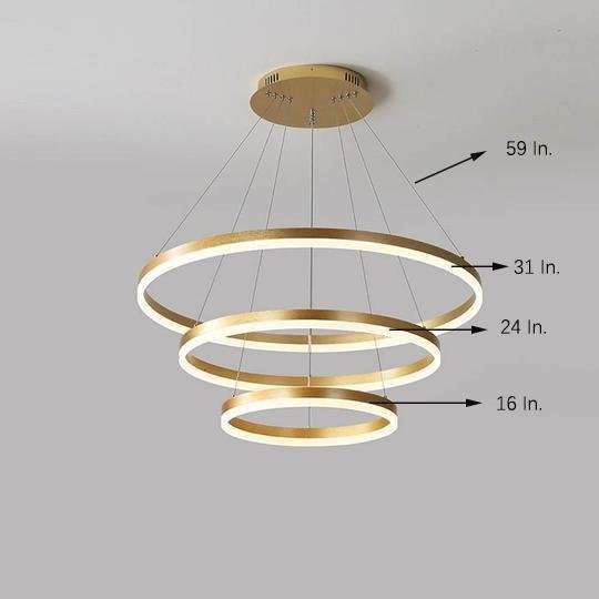 3 Circle Graduated Bedroom Pendant Lights Remote Control Pendant Lighting-Lighom