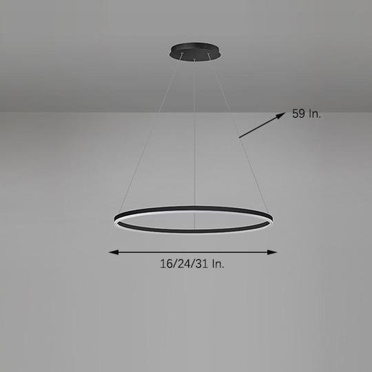 Circle LED Modern Chandelier Pendant Light Hanging Lamp Island Lights-Lighom