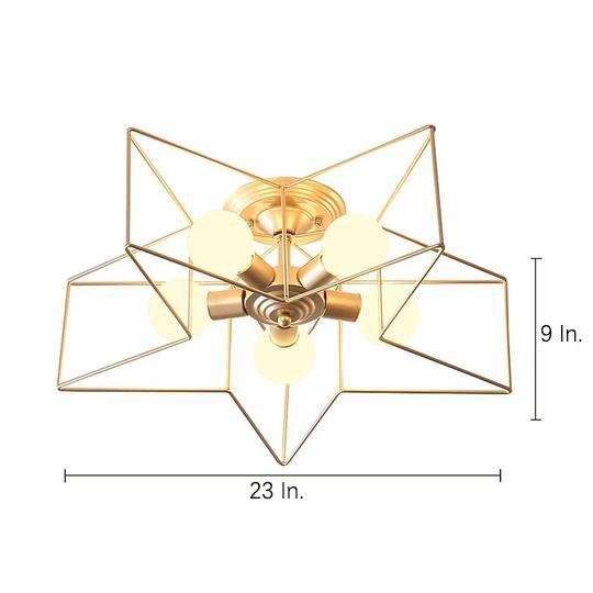Metal Star LED Modern Flush Mount Light