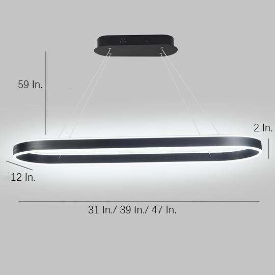 Rounded Rectangle LED Dimmable Modern Pendant Lighting Chandelier-Lighom