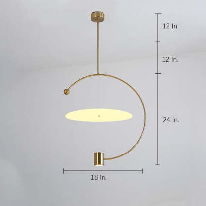 Electroplated Metal Semi Circular LED Gold Nordic Pendant Lighting-Lighom