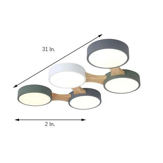 Circular 5-Light LED Industrial Flush Mount Light