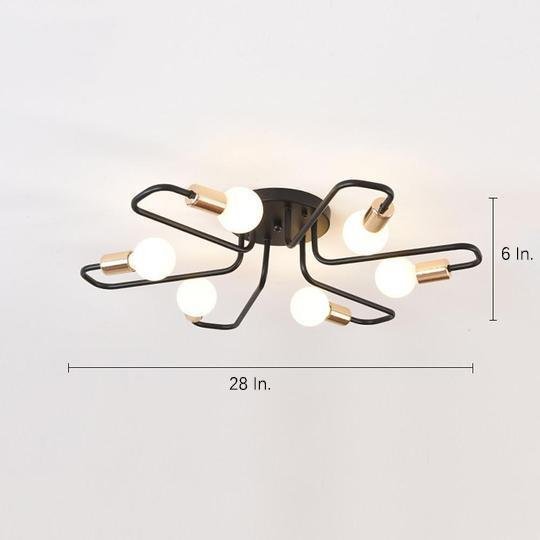 Linear Metal Flower Shaped LED Modern Flush Mount Lighting Ceiling Lights-Lighom