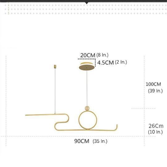 Circle Curved Linear LED Modern Island Pendant Light