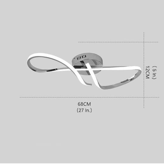 Wavy LED Nordic Linear Dimmable Semi-Flush Mount