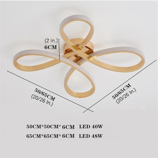 Linear Flower Shaped LED Gold Modern Ceiling Light Flush Mount Lighting-Lighom