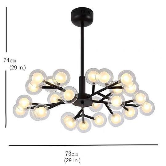 25 Lights LED Cluster Glass Bubble Sputnik Chandelier Hanging Ceiling Lights-Lighom