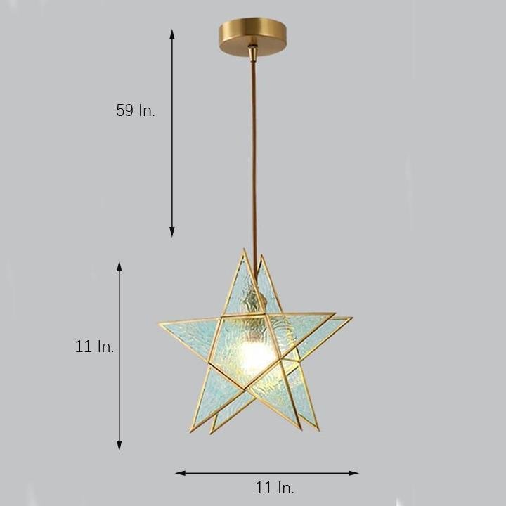 Double Star Shaped Kitchen Pendant Lights Copper Glass Pendant Lighting-Lighom