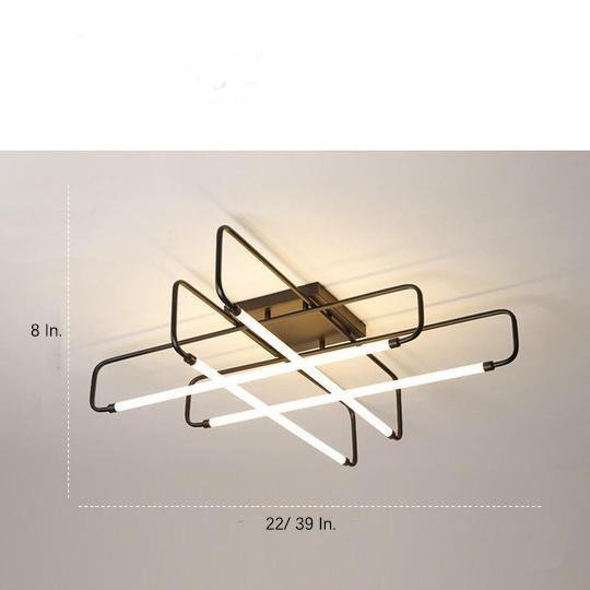 Geometric Lantern Dimmable LED Modern Flush Mount Light