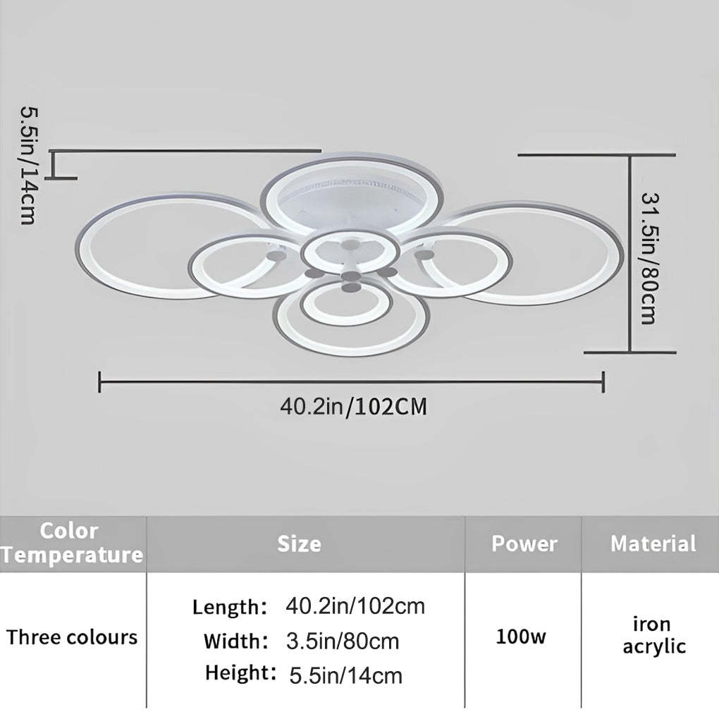 Elegant Semi Flush Mount Ceiling Lights with Unique Overlapping Rings-Lighom