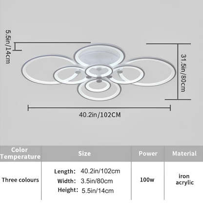 Elegant Semi Flush Mount Ceiling Lights with Unique Overlapping Rings-Lighom