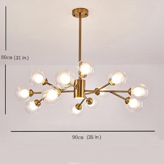12 Bulbs Sputnik Chandelier Glass Globe Chandelier for Living Room-Lighom