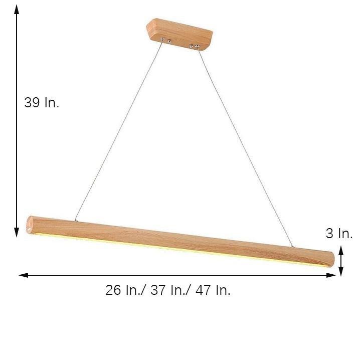 Wood Strip Design LED Modern Kitchen Pendant Lighting Chandeliers-Lighom