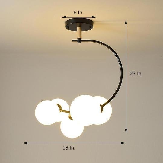 5-Light Cluster Globe Chandelier Dining Room Chandelier-Lighom